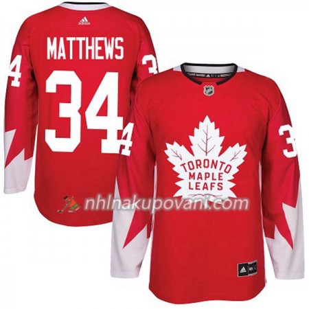 Toronto Maple Leafs Dresy Auston Matthews 34 Červená 2017-2018 Adidas Alternate Authentic - Pánské